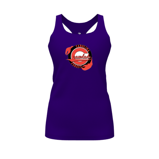 [FT0TRBPP-FYS-LOGO1] Decker Racerback Tank Top (Female Youth S, Purple, Logo 1)