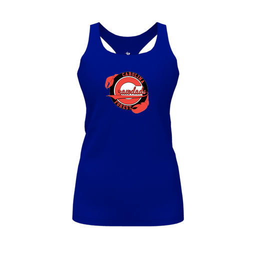 [CUS-DFW-RCBK-PER-RYL-FYS-LOGO1] Racerback Tank Top (Female Youth S, Royal, Logo 1)