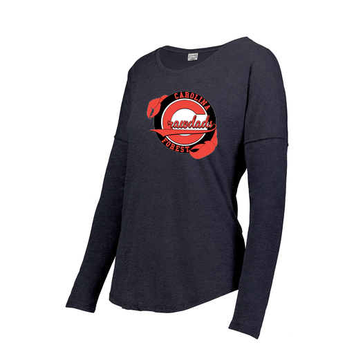 [FTLCUBNV-FAXS-LOGO1] Decker Women's Tri-Blend T-Shirt - Long Sleeve (Female Adult XS, Navy, Logo 1)