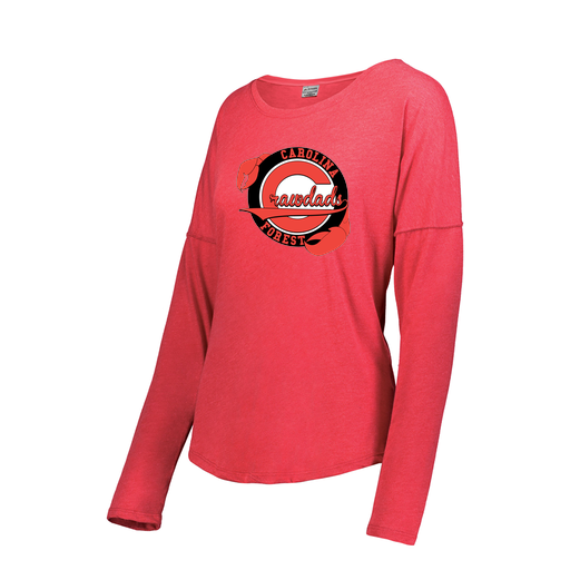 [FTLCUBRD-FAXS-LOGO1] Ladies LS Ultra-blend T-Shirt (Female Adult XS, Red, Logo 1)